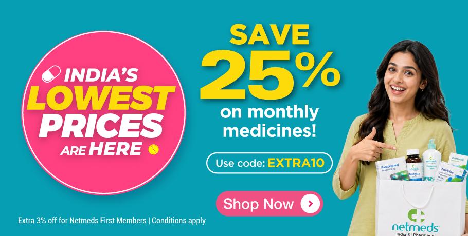 Save 25% off on medicines