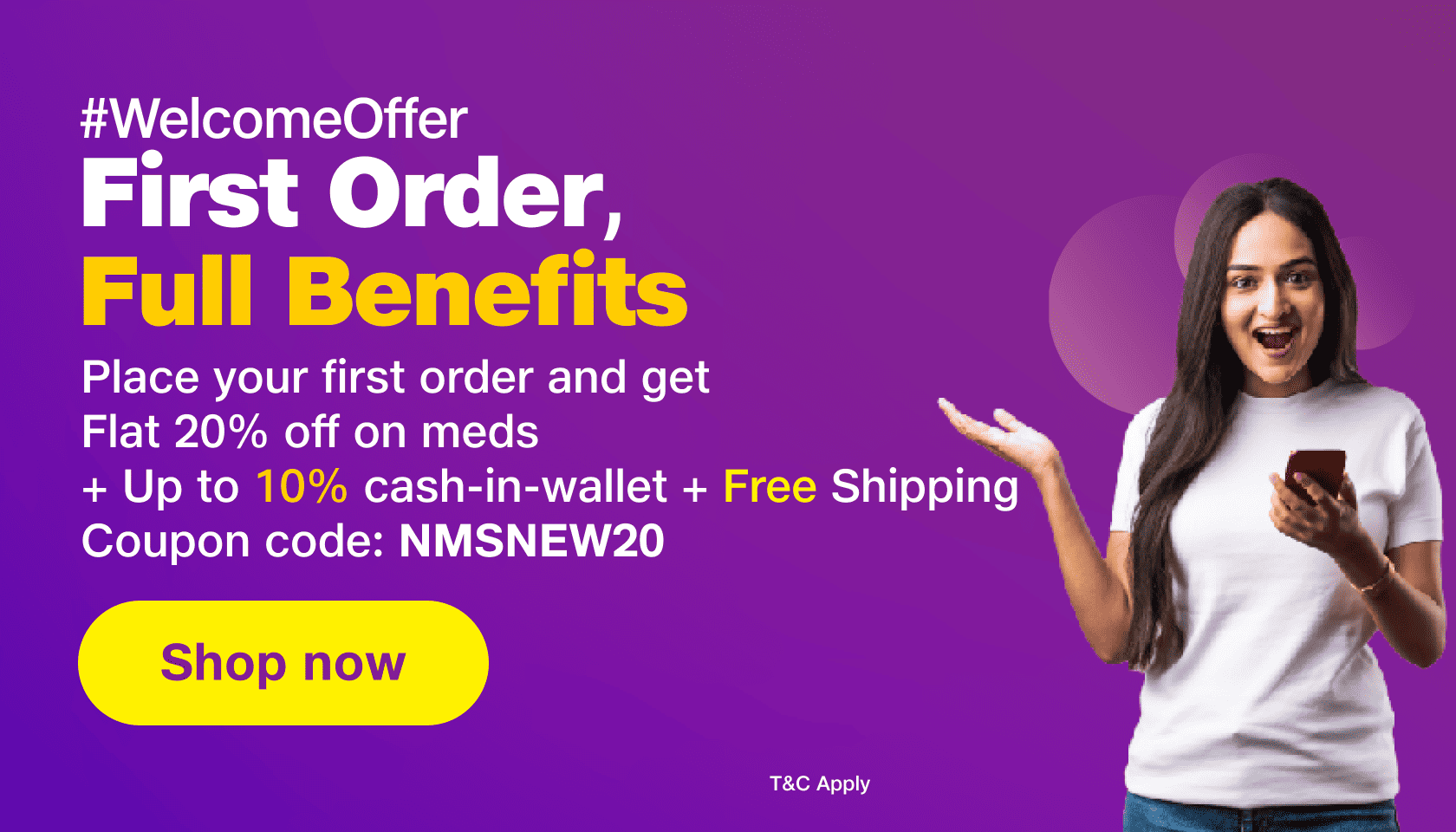 Welcome offer for new user 25% off