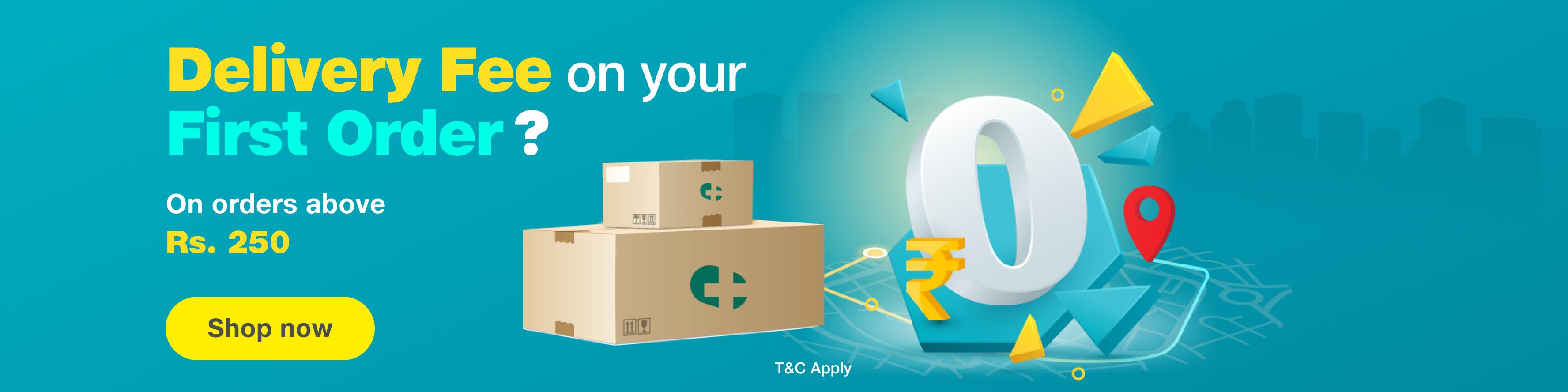 Order products worth Rs. 250 or more to get free shipping on first order on Netmeds.