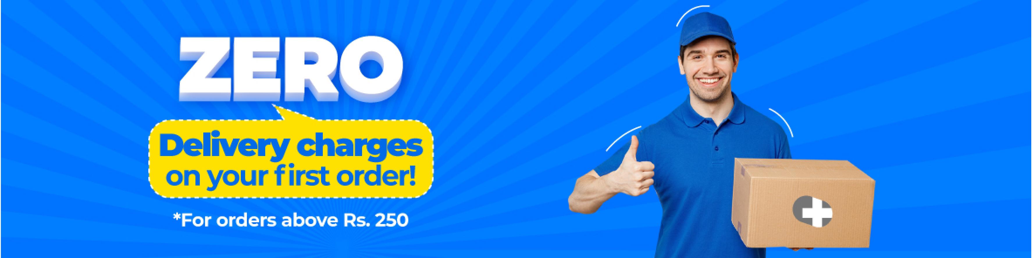 Order products worth Rs. 250 or more to get free shipping on first order on Netmeds.