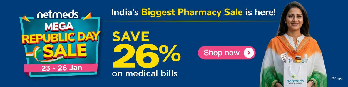 Mega republic day sale | Save 26% on Medicines on medicines