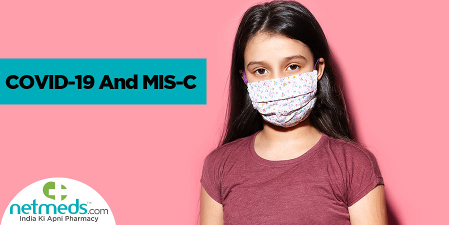 COVID-19 And MIS-C and a girl with a mask