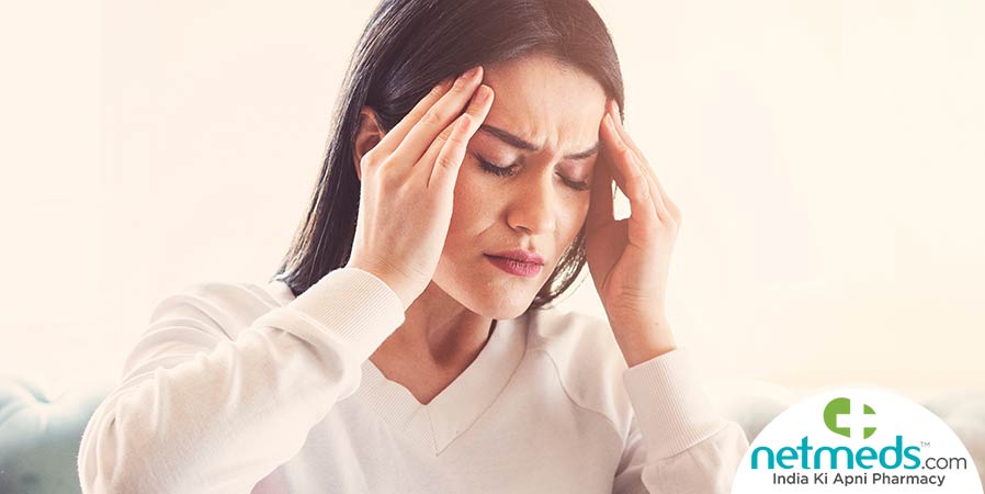 Woman with migraine