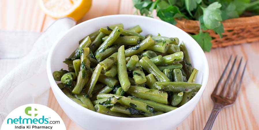 Cooked french beans in a bowl