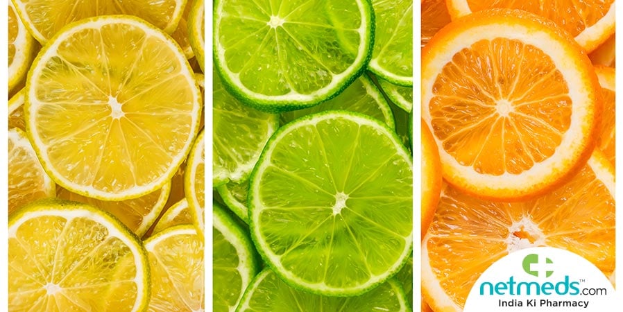Lemons, sweet limes and oranges