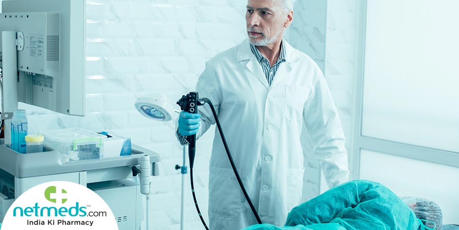 Doctor treating bronchoscopy