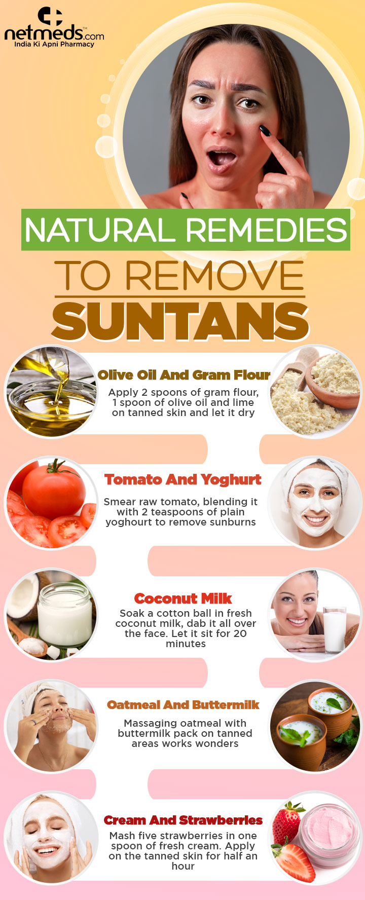 Natural remedies to remove suntans
