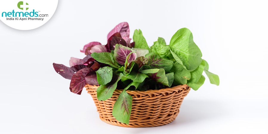 Spinach in a basket