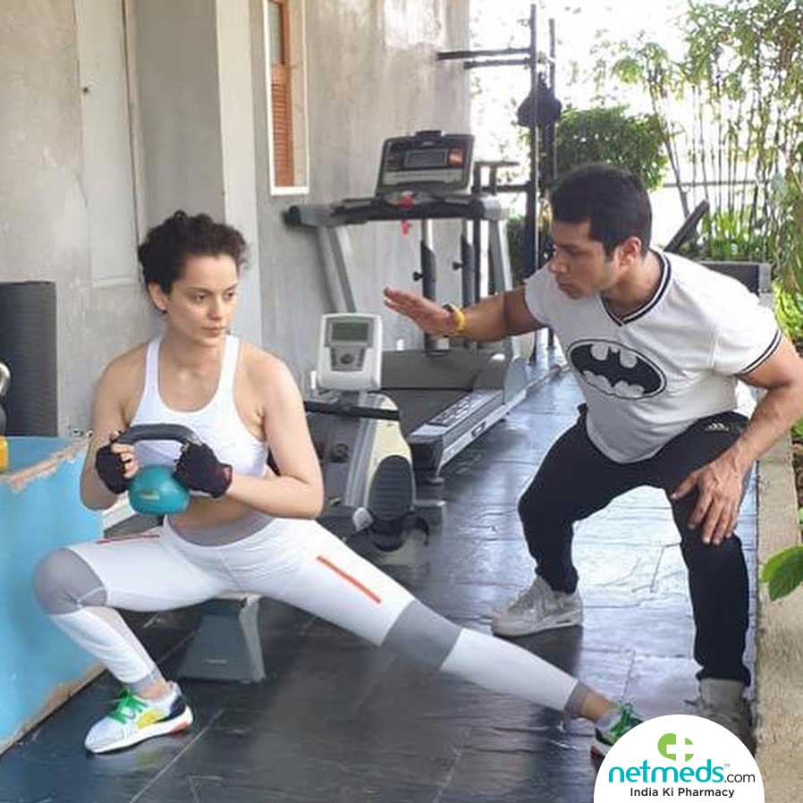 Kangana Learning Exercise and Dieting