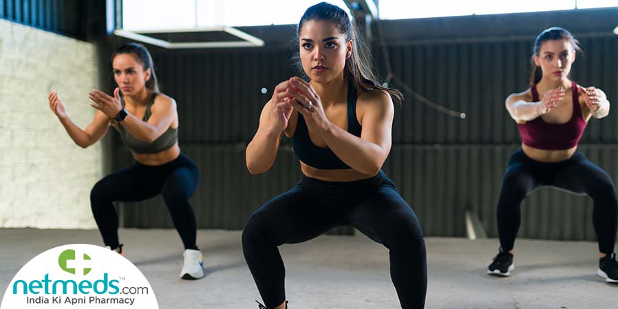 Women doing HIIT workout