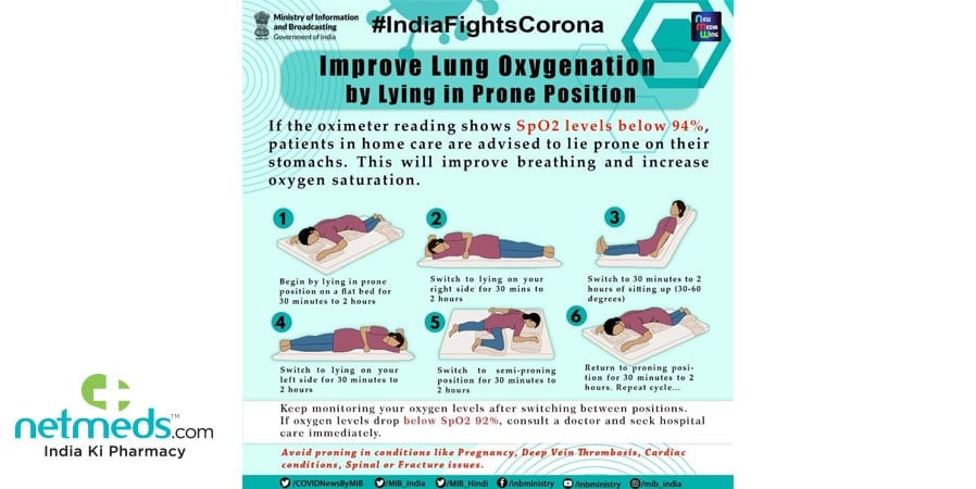 Improve lung oxygenation by lying in prone position