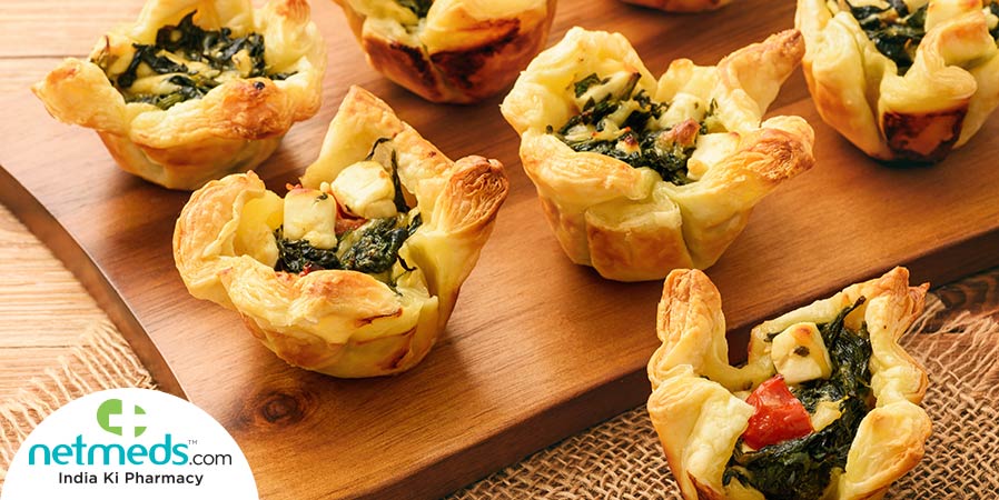 Cheesy spinach tartlets