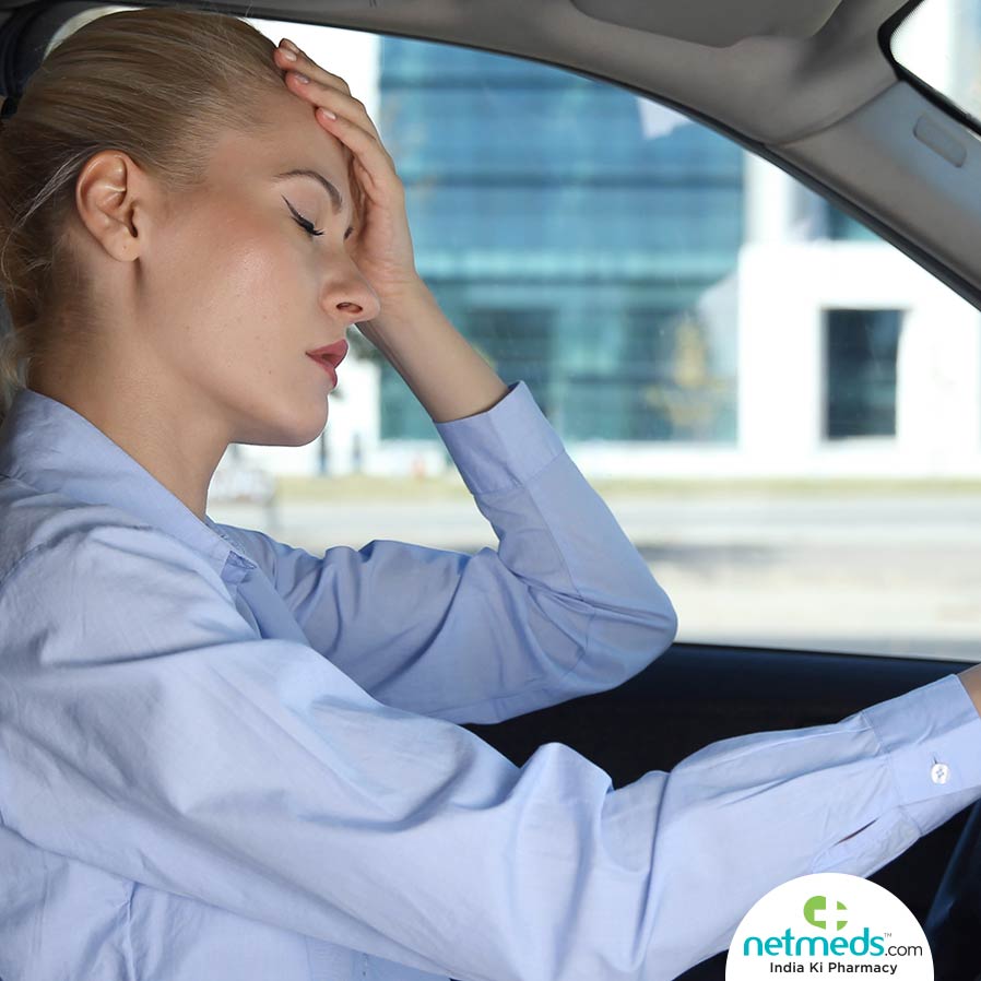 Woman with motion sickness