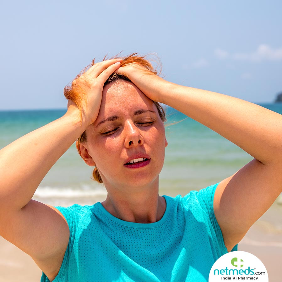 Woman with heat stroke