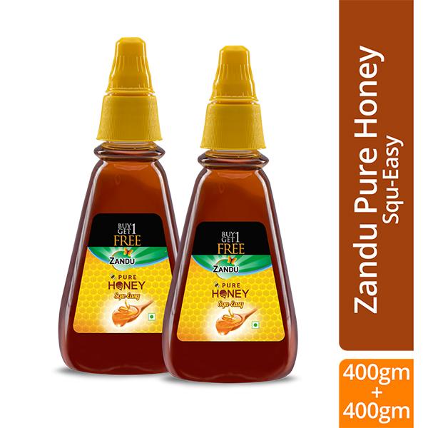 Zandu Pure Honey Squ-Easy (Pack of 2 x 400 gm) - Honey