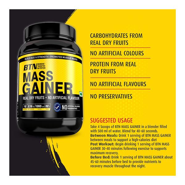 BTN Mass Gainer Powder 2.16 kg - Weight Gain