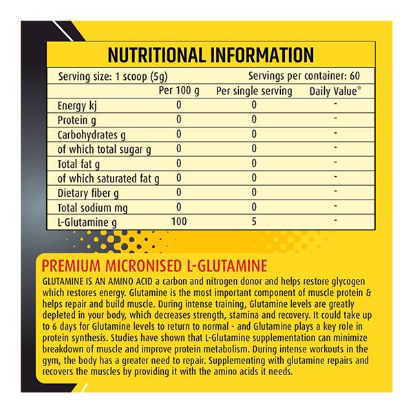 BTN Premium Micronized L-Glutamine Powder 300 gm - Amino Acids