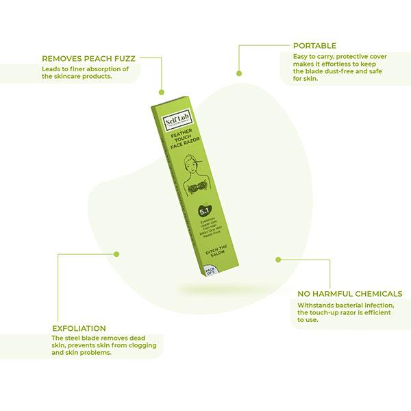 Self Lub Feather Touch Face Razor (Pack of 5) - Yellow - Hair Removal Accessories