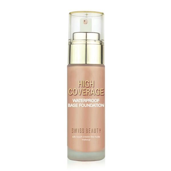 Swiss Beauty High Coverage Waterproof Base Foundation - (Medium Beige) 60 gm - Highlighters & Illuminators