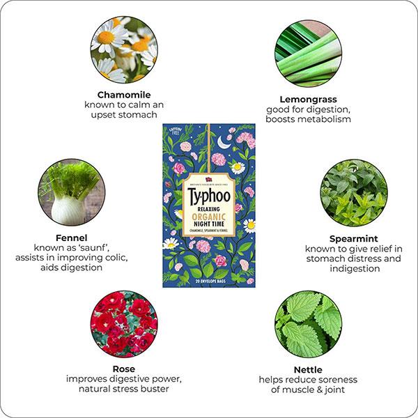 Typhoo Organic Relaxing Night Time Tea Bag 20's - Herbal/Green Teas