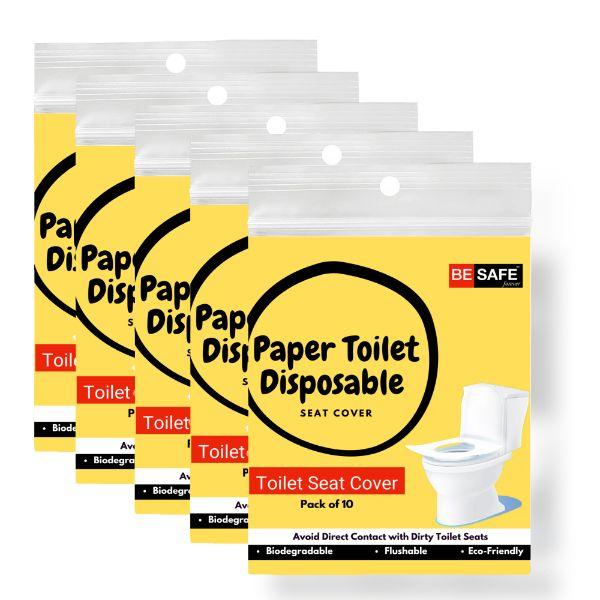 Be Safe Forever Disposable Paper Toilet Seat Cover - Yellow (Pack of 10 Sheets x 5's) - Others