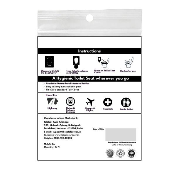 Be Safe Forever Disposable Paper Toilet Seat Cover - Yellow (Pack of 10 Sheets x 5's) - Others