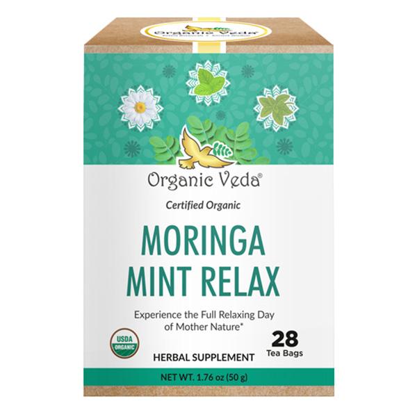 Organic Veda Moringa Mint Relax Tea Bags 28's - Teas
