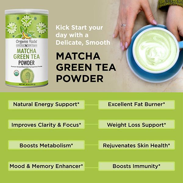 Organic Veda Matcha Green Tea Powder 227 gm - Pure Herbs