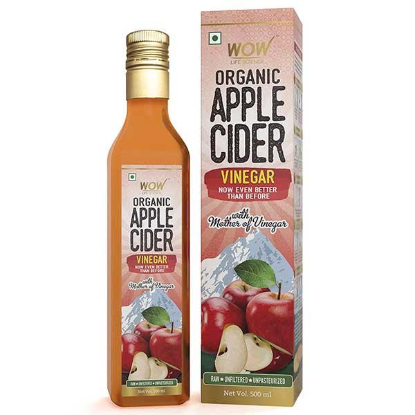 WOW Life Science Organic Apple Cider Vinegar with Mother of Vinegar 500 ml - Apple Cider Vinegars