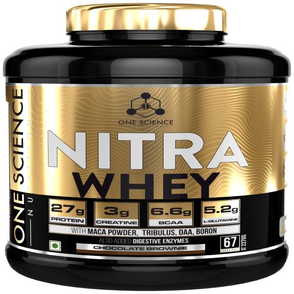One Science Nutrition Nitra Whey Protein Powder - Chocolate Brownie 2270 gm - Whey Proteins
