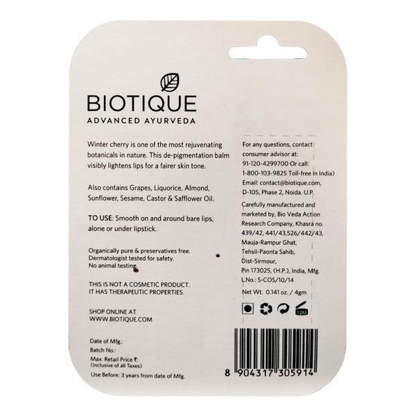 Biotique Lipshine SPF 20 Lip Balm - Cherry 4 gm - Lip Balms