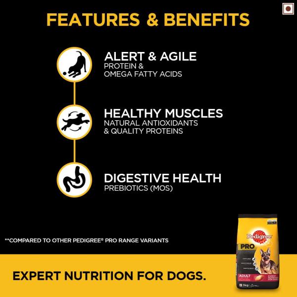 Pedigree Pro Adult Active (For Large Breed) 3000 gm - Petfood