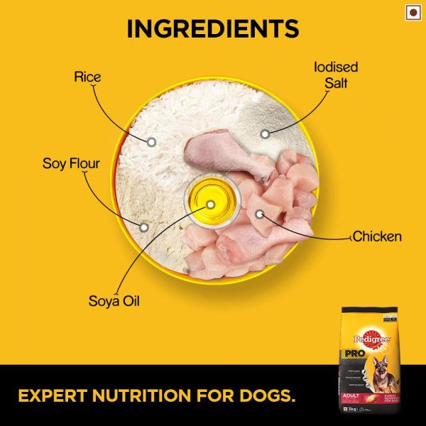 Pedigree Pro Adult Active (For Large Breed) 3000 gm - Petfood