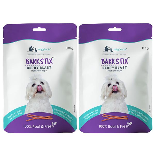Wiggles Barkstix Dog Treats Berry Blast (Pack of 2*100gm) 1's - Petfood