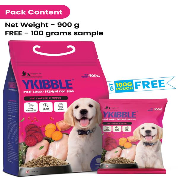 Wiggles Ykibble Puppy Food Dry Small Dogs Starter 900 gm - Petfood