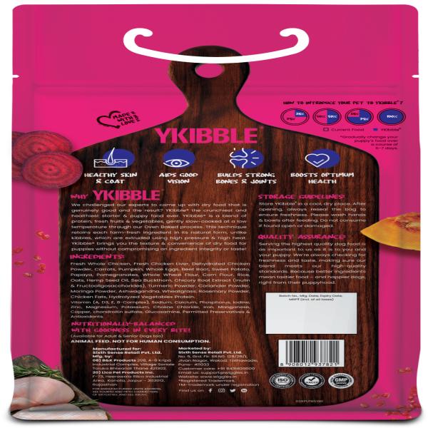 Wiggles Ykibble Puppy Food Dry Small Dogs Starter 900 gm - Petfood