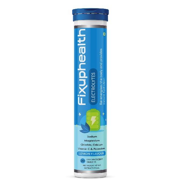 Netmeds | FixUpHealth Electrolytes Effervescent Tablet - Lemon Flavour 20's