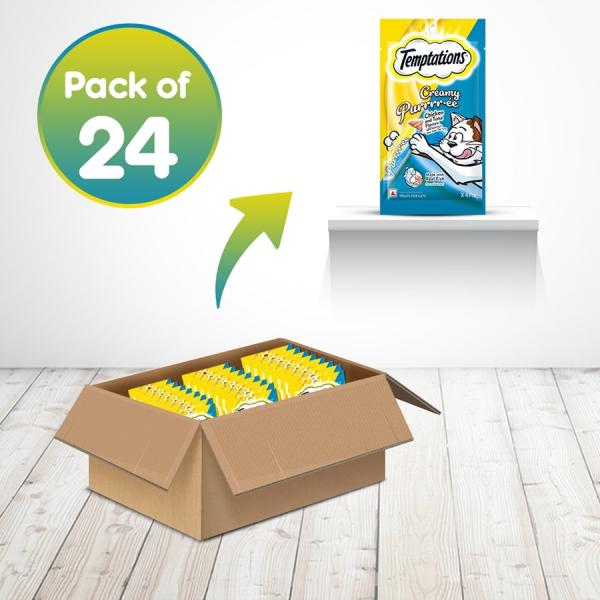 Temptations Treats for Cats Creamy Purrrree - Chicken & Tuna Flavour (Pack of 48 gm x 24) 1's - Petfood