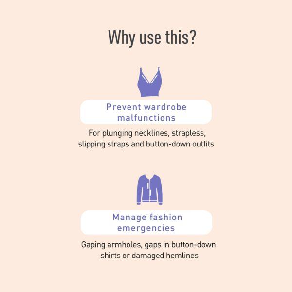 Sirona Transparent Fashion Tape Double Sided Strips - Intimate Hygiene