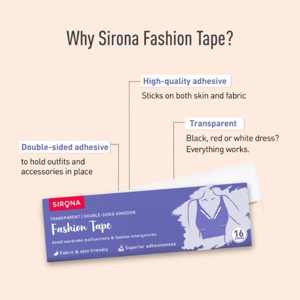Sirona Transparent Fashion Tape Double Sided Strips - Intimate Hygiene