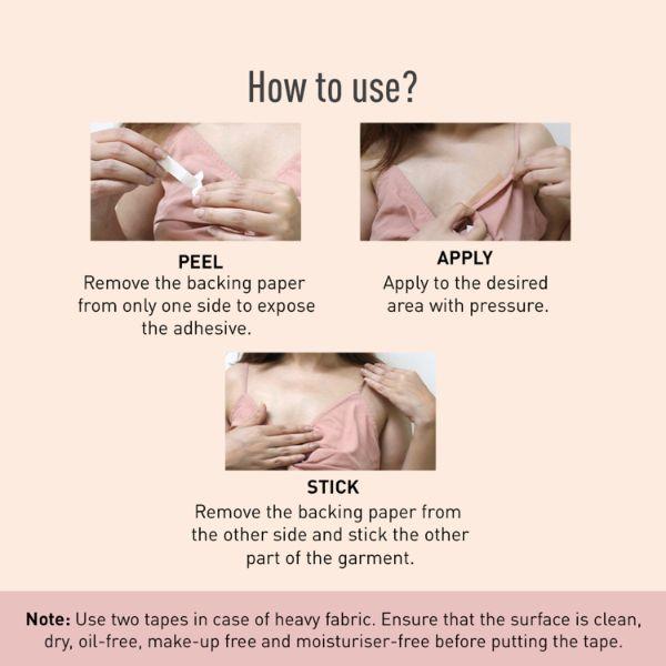 Sirona Transparent Fashion Tape Double Sided Strips - Intimate Hygiene