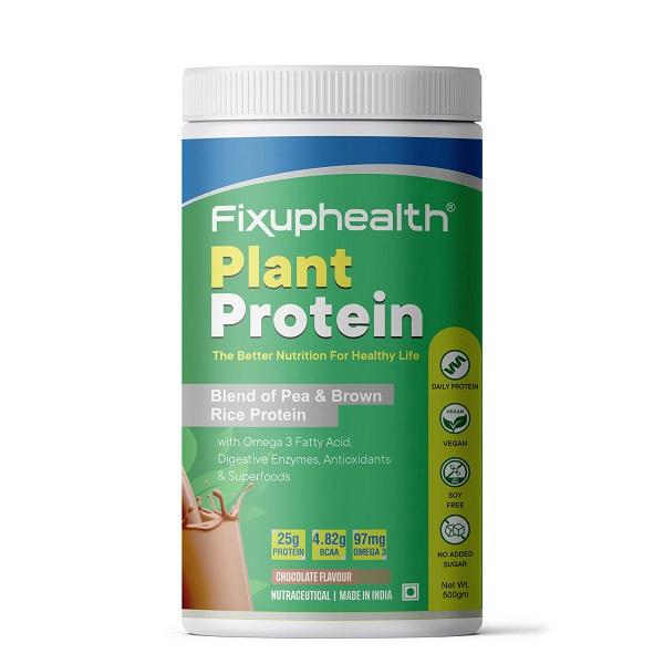 Netmeds | FixUpHealth Plant Protein - Chocolate Flavour 500 gm
