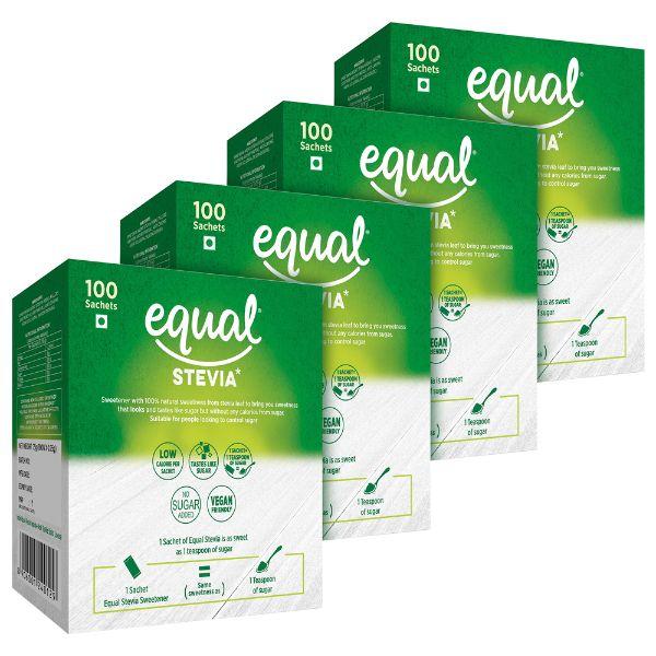 Equal Stevia Sweetener Sachet (Pack of 4 x 100's) 1's - Sweeteners