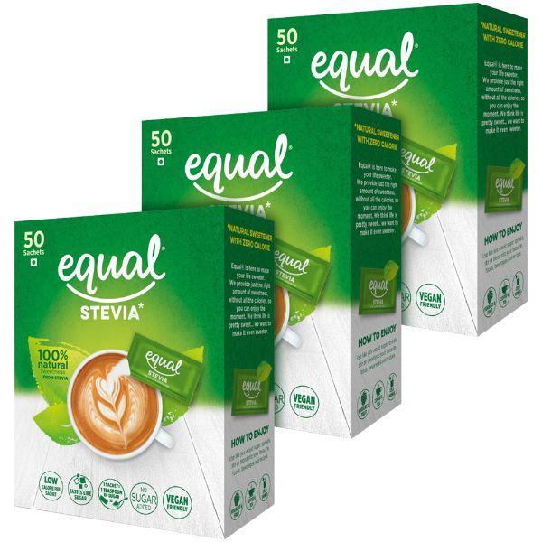 Equal Stevia Sweetener Sachet (Pack of 3 x 50's) 1's - Sweeteners