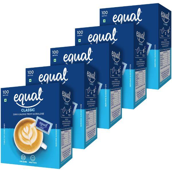Netmeds | Equal Classic Sweetener Sachet (Pack of 5 x 100's) 1's