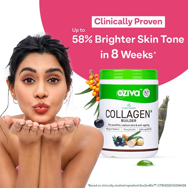 Oziva Collagen Builder for Anti-Ageing and Skin Radiance with Vitamin C, Guavaglow 250 gm - General Health