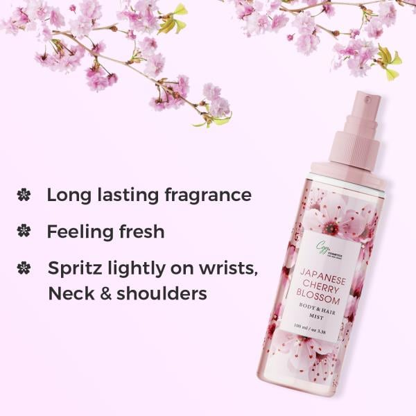 CGG Cosmetics Body & Hair Mist - Japanese Cherry Blossom (Pack of 2 x 100 ml) 400 ml - Lotions & Creams