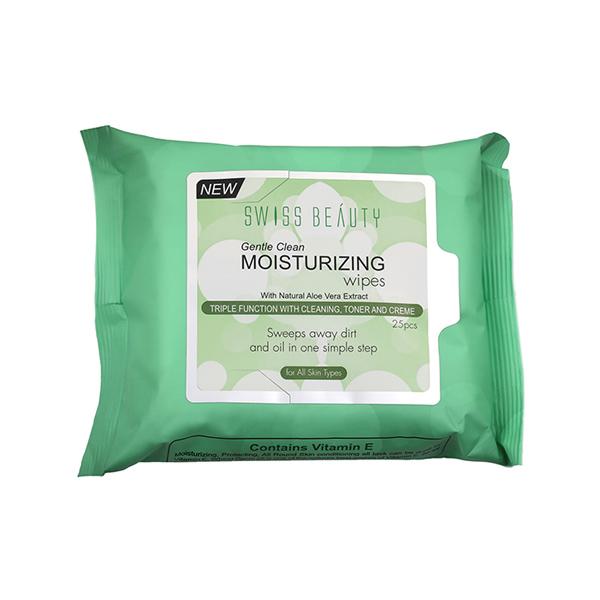 Netmeds | Swiss Beauty Wet Face Cleansing Wipes Shade- Aloe Vera 25 gm