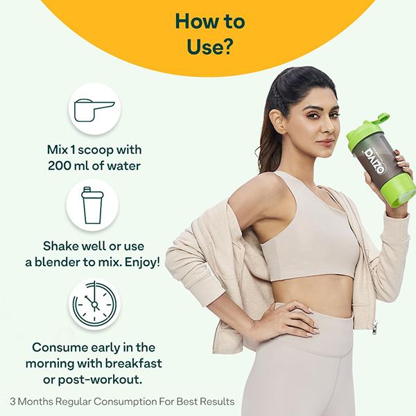 OZiva Protein and Herbs Powder for Weight Control - Vanilla Almond 500 gm - Weight Gain