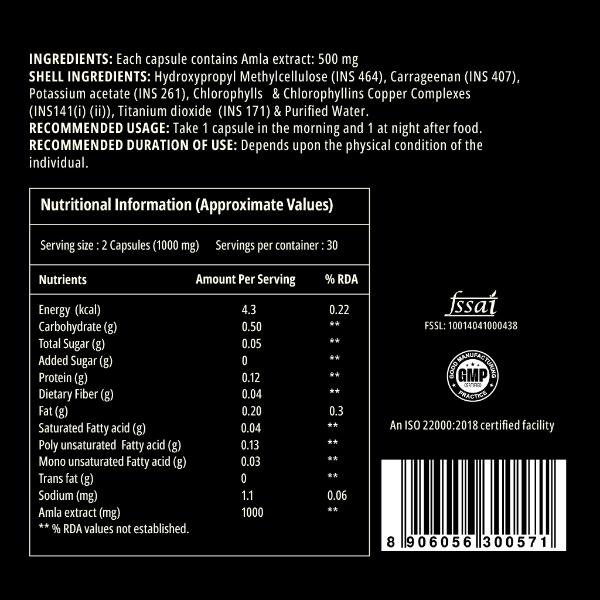 CureGarden Daily Amla Veg Capsules 60's - General Health
